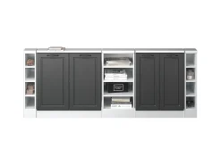Armário de cozinha para sótão inclinado casa de campo antracite 210x46x81.6 r-line