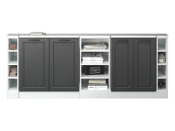 Armário de cozinha para sótão inclinado casa de campo antracite 210x46x81.6 r-line