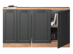 Armário de cozinha para sótão inclinado casa de campo antracite 140x46x81.6 r-line