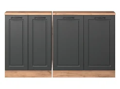 Armário de cozinha para sótão inclinado casa de campo antracite 140x46x81.6 r-line