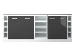 Armário de cozinha para sótão inclinado antracite alto brilho 210x46x81.6 r-line