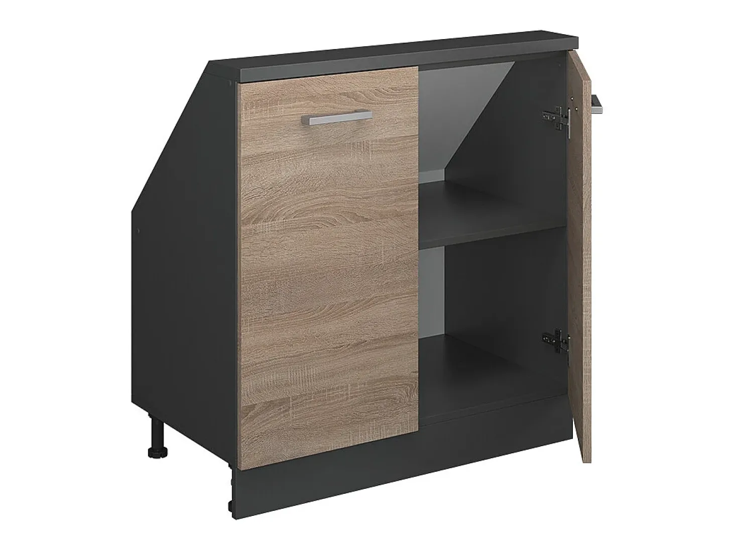 Armário de cozinha para sótão inclinado sonoma 80x46x81.6 r-line