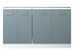 Armário de cozinha para sótão inclinado azul-cinza 140x46x81.6 r-line