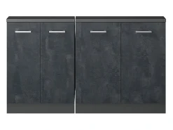 Armário de cozinha para sótão inclinado concreto preto 140x46x81.6 r-line