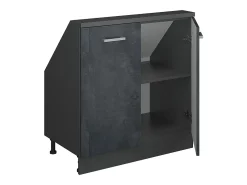 Armário de cozinha para sótão inclinado concreto preto 80x46x81.6 r-line