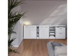 Armário de cozinha para sótão inclinado branco alto brilho 60x46x81.6 r-line