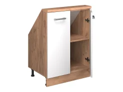 Armário de cozinha para sótão inclinado branco alto brilho 60x46x81.6 r-line