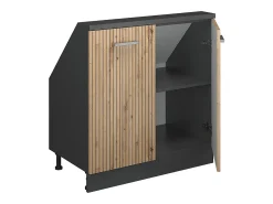 Armário de cozinha para sótão inclinado carvalho artesanal 80x46x81.6 r-line