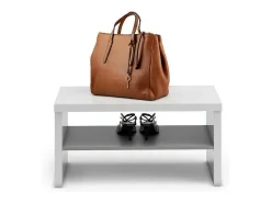 Armário de entrada Dbara, Entrada de cabide, Compoição para o átrio, Conola de armazenamento multifunçõe, Made in Italy, 80x40h40 cm, Branco brilhante e Antracite