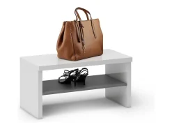 Armário de entrada Dbara, Entrada de cabide, Compoição para o átrio, Conola de armazenamento multifunçõe, Made in Italy, 80x40h40 cm, Branco brilhante e Antracite
