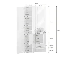 Armário de entrada Dcristant, Armário multifuncional com 2 folhas, Armário multiuso com espelho, 90x35h190 cm, Branco