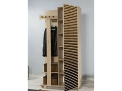 Armário de entrada DgalDiol, Entrada do cabide, Composição do átrio, Consola de armazenamento multifuncional, 90x36h194 cm, Carvalho