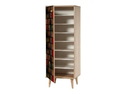 Armário de entrada Dgallett, Entrada de cabide, Composição para átrio, Console de armazenamento multifuncional, 50x38h135 cm, Carvalho e Antracite