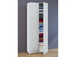 Armário de madeira VCM | 5 compartimentos | dimensões aprox. L. 70 x A. 178 x P. 40 cm | 2 portas rotativas | expansível | Armário - Vandol (Branco)
