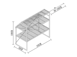 Armário de metal VCM |armário aberto | walk-in |prateleira inclinada | dimensões aprox. L. 100 x A. 100 x P. 50 cm - Disal (Branco)