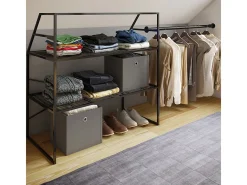 Armário de metal VCM |armário aberto | walk-in |prateleira inclinada | dimensões aprox. L. 100 x A. 100 x P. 50 cm - Disal (Preto)