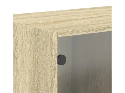 Armário de parede c/ portas vidro 68,5x37x35 cm carvalho sonoma