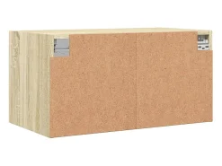 Armário de parede c/ portas vidro 68,5x37x35 cm carvalho sonoma