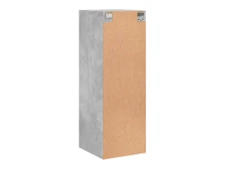Armário de parede c/ portas de vidro 35x37x100cm cinza cimento