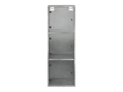 Armário de parede c/ portas de vidro 35x37x100cm cinza cimento