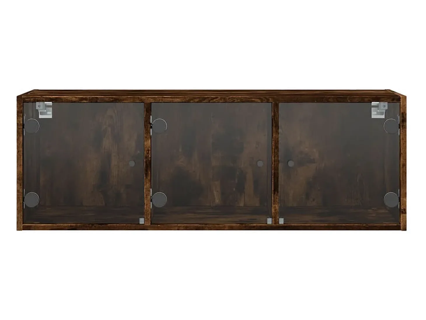 Armário de parede c/ portas vidro 102x37x35 cm carvalho fumado