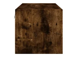 Armário de parede c/ portas vidro 102x37x35 cm carvalho fumado