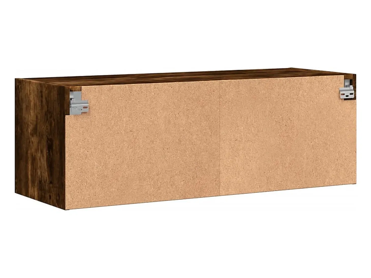 Armário de parede c/ portas vidro 102x37x35 cm carvalho fumado