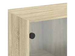 Armário de parede c/ portas vidro 68x37x68,5 cm carvalho sonoma