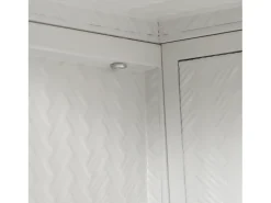 Armário de parede de vidro de 70 cm com duas portas, ideal para hall de entrada, sala de estar e banheiro, com padrão trançado, na cor branca.