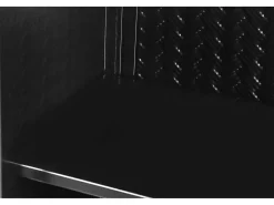 Armário de parede de vidro de 70 cm com duas portas, adequado para hall de entrada, sala de estar e banheiro, com padrão trançado, preto.