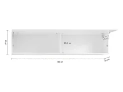 Armário de parede Luca, Armário multiuso, Armário de parede, 100% Fabricado na Itália, 180x30h40 cm, Branco brilhante