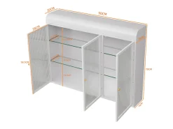 Armário de parede moderno com portas de vidro - para cozinha e banheiro - 90 × 20 × 70 cm, branco