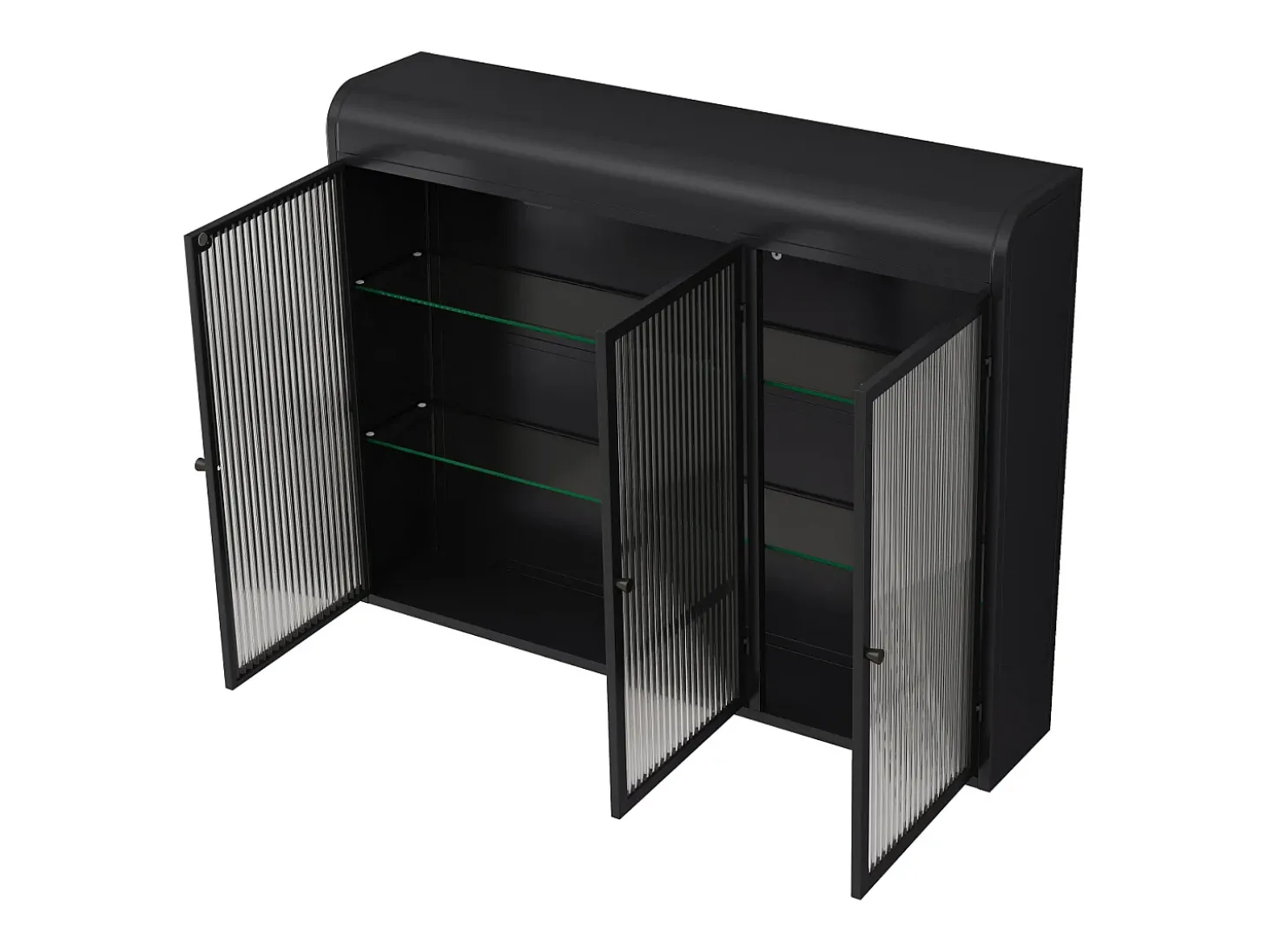 Armário de parede moderno com portas de vidro - para cozinha e banheiro - 90 × 20 × 70 cm, preto