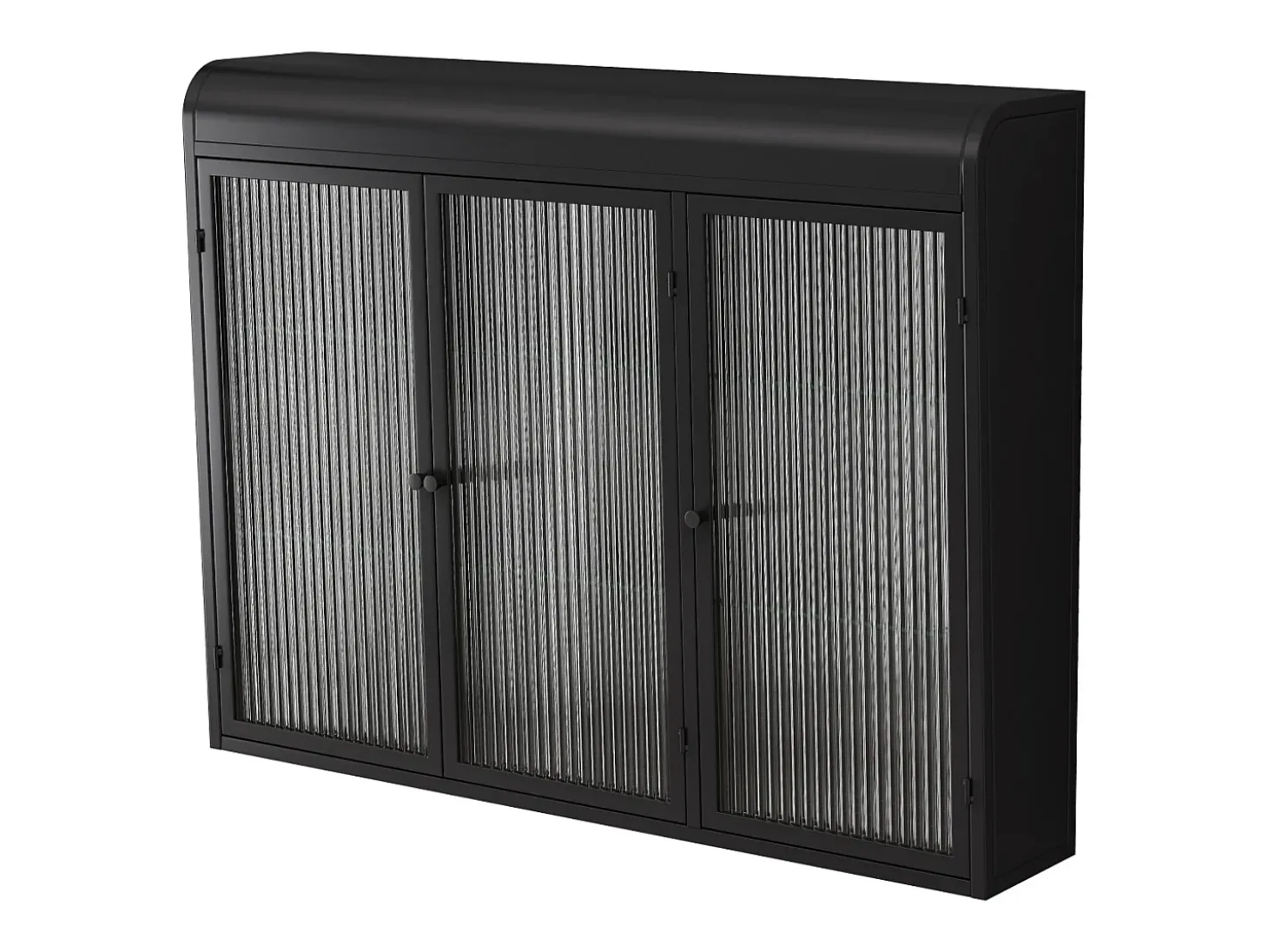 Armário de parede moderno com portas de vidro - para cozinha e banheiro - 90 × 20 × 70 cm, preto