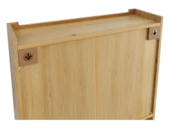 Armário de parede moderno com 2 portas de vidro e varão para pendurar roupas, madeira, 63 x 18 x 60 cm