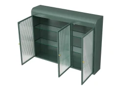 Armário de parede moderno com portas de vidro - para cozinha e banheiro - 90 × 20 × 70 cm, branco