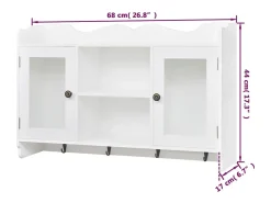 Armário de parede para exposição de livros/DVD/copos MDF branco