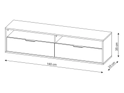 Armário de parede para TV pendurado Queen 140 cashmere