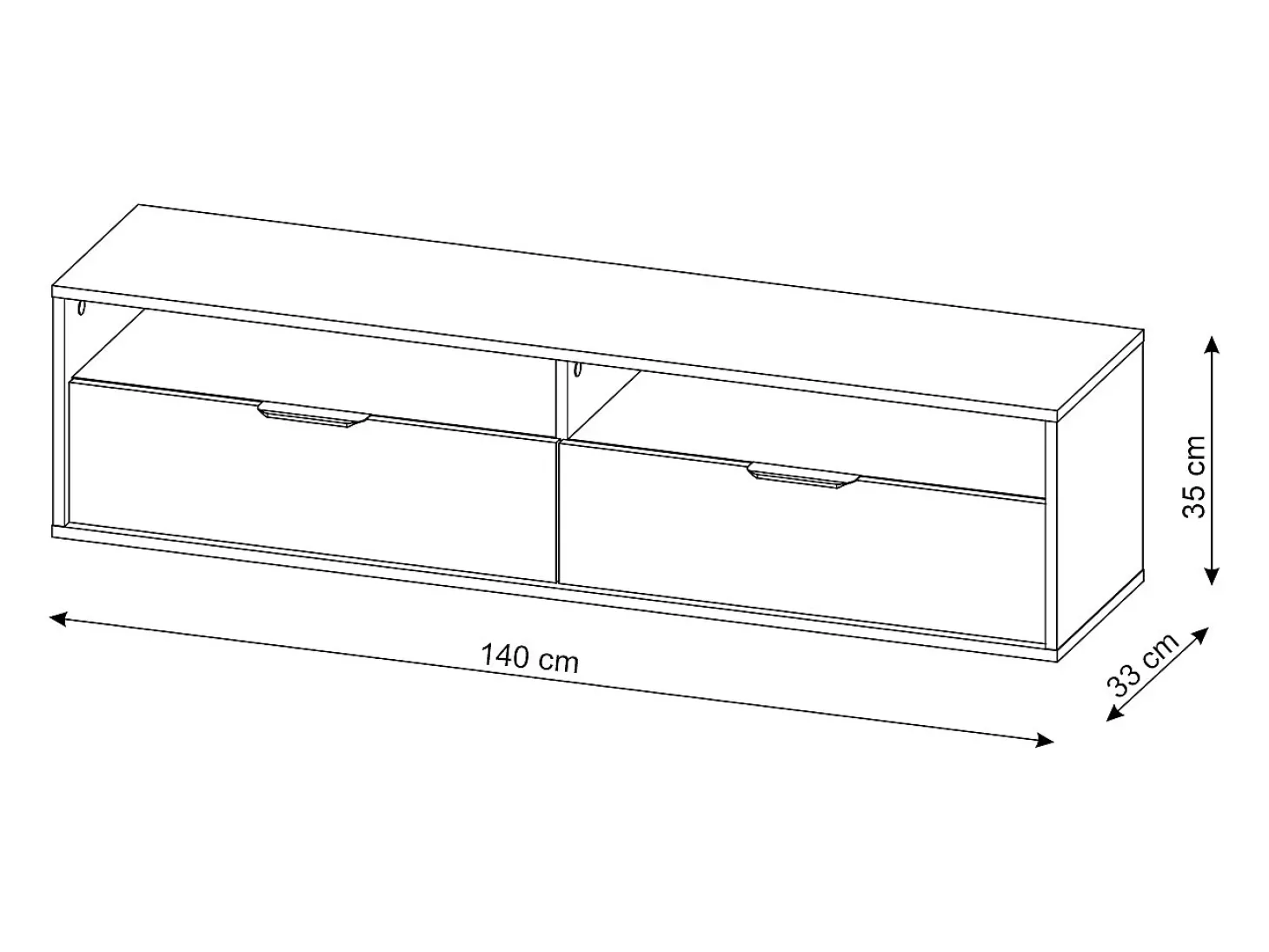 Armário de parede para TV pendurado Queen 140 cashmere