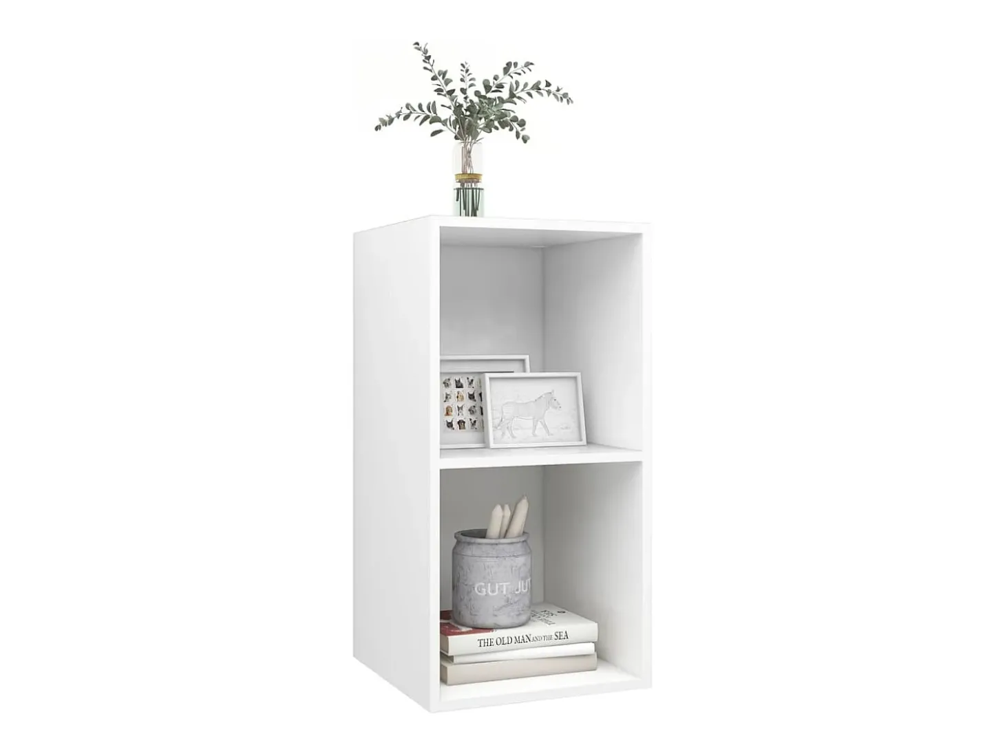 Armário de parede para TV 37x37x72 cm derivados madeira branco PT586252