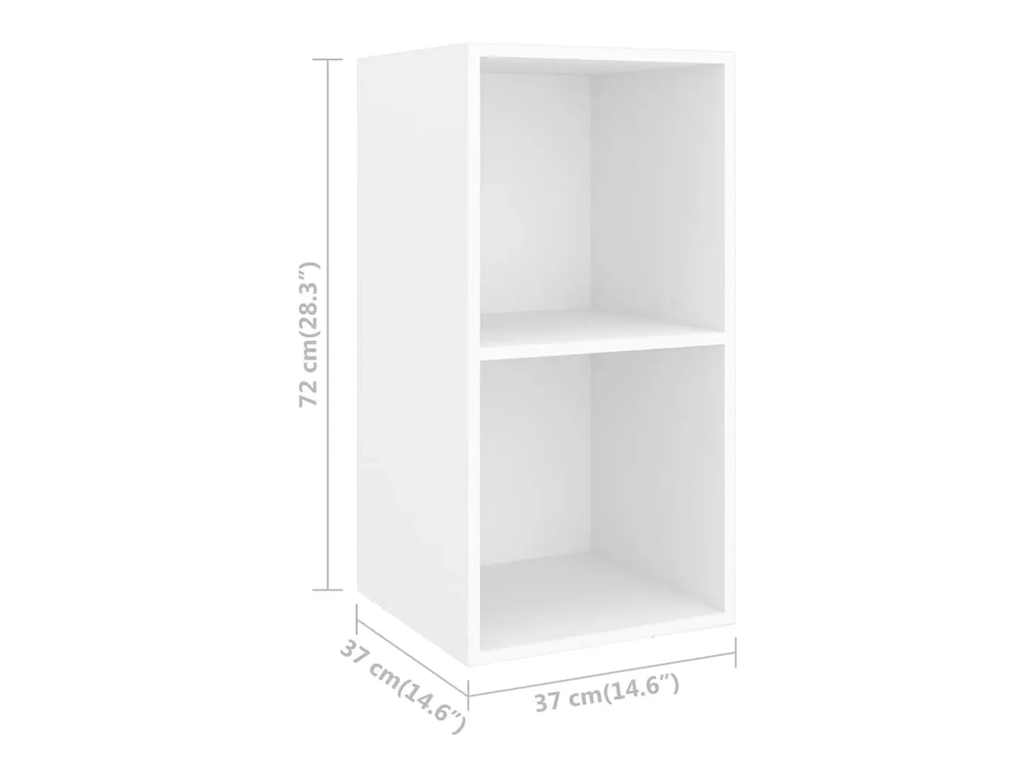 Armário de parede para TV 37x37x72 cm derivados madeira branco