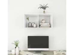 Armário de parede para TV 37x37x72 cm derivados madeira branco