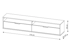 Armário de parede para TV pendurada Queen 75 cashmere