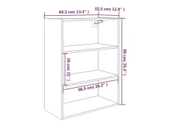 Armário de parede suspenso 69,5x32,5x90 cm preto