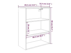 Armário de parede suspenso 69,5x32,5x90 cm branco