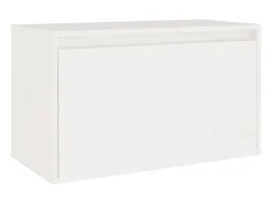Armário de parede 60x30x35 cm madeira de pinho maciça branco