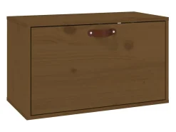 Armário de parede 60x30x35 cm pinho maciço castanho mel