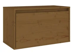 Armário de parede 60x30x35 cm pinho maciço castanho mel