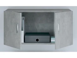 Armário de parede 80x39x40cm derivados madeira cinzento cimento
