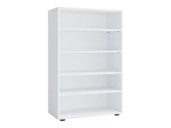 Armário de sapato de madeira VCM | Dimensões: A. 110 x L. 70 x P. 37 cm | Armário para uso integral | 5 compartimentos | sem portas– Lona (Branco)